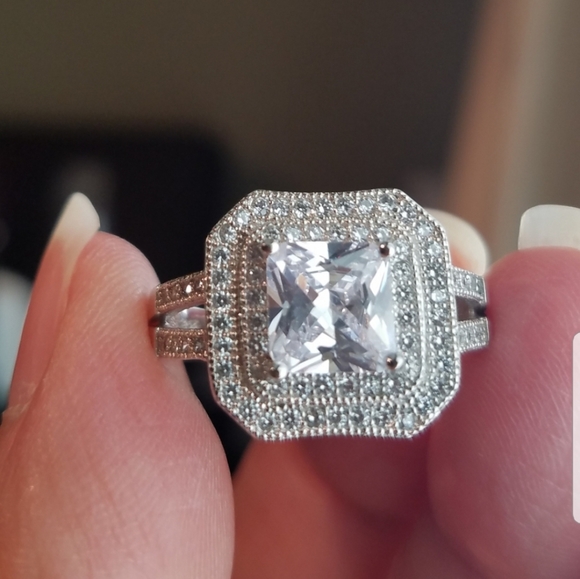 Swarovski Jewelry - Swarovski Elements 925 Silver Princess Cut Ring